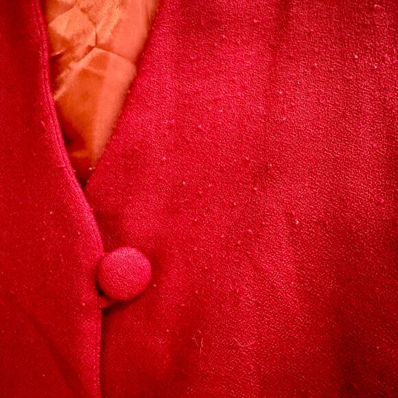 Tailored Fire: Structured Red Longline Vest (The Dressmaker Fashion) - Picture 11 of 16